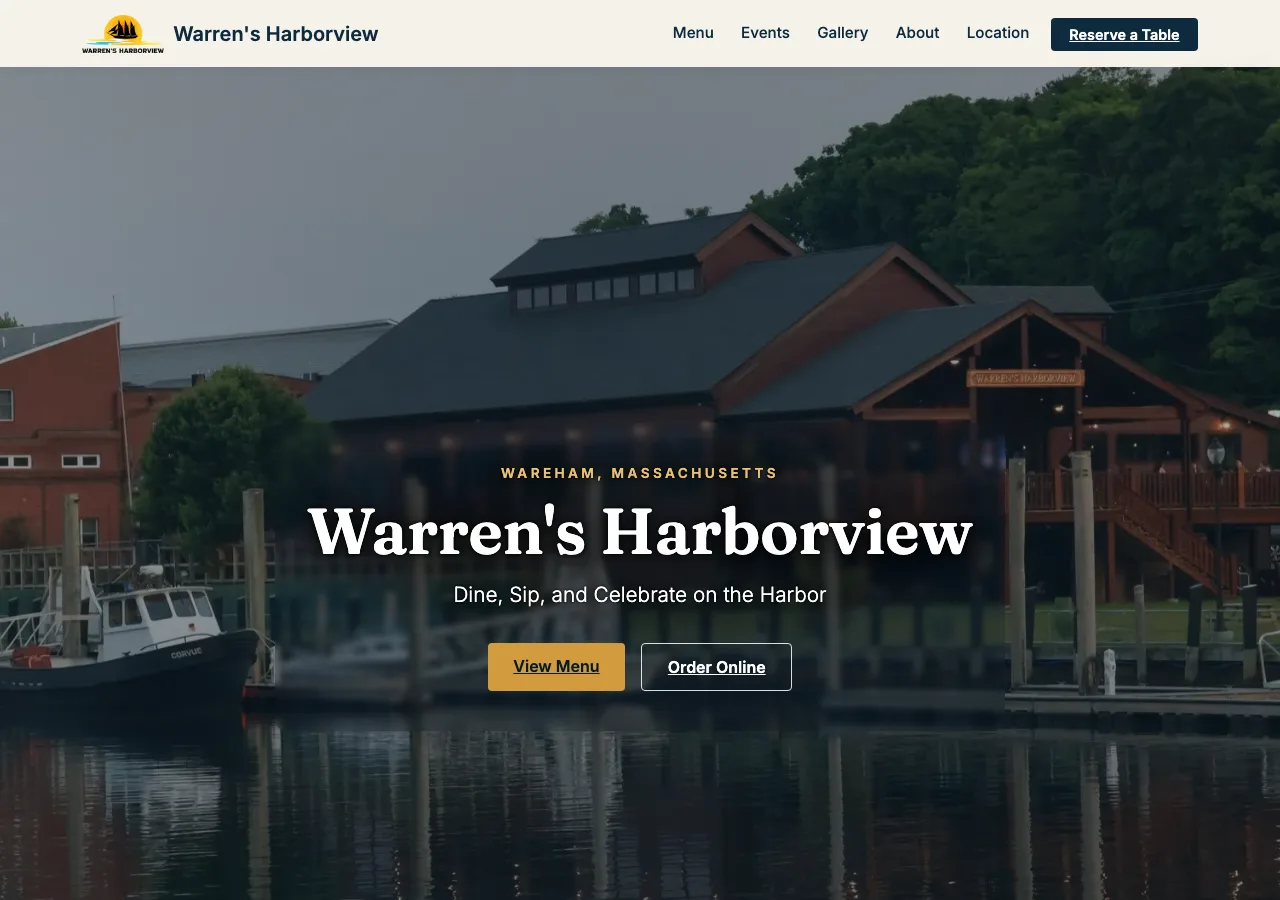 Warren's Harborview — new site