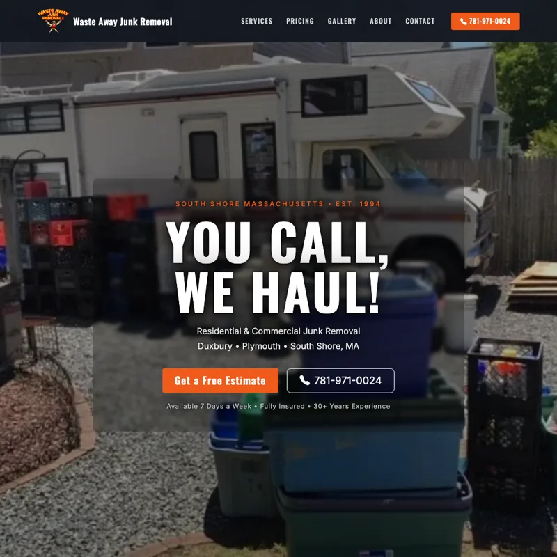 Waste Away Junk Removal LLC — new site by Wicked Fast Web