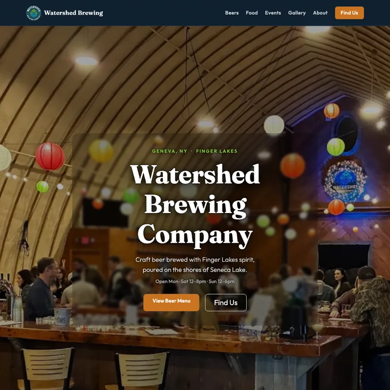 Watershed Brewing Company — new site by Wicked Fast Web