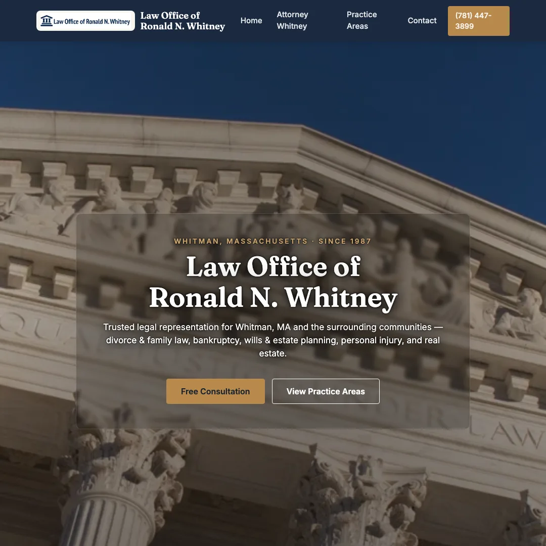 Law Office of Ronald N. Whitney — new site