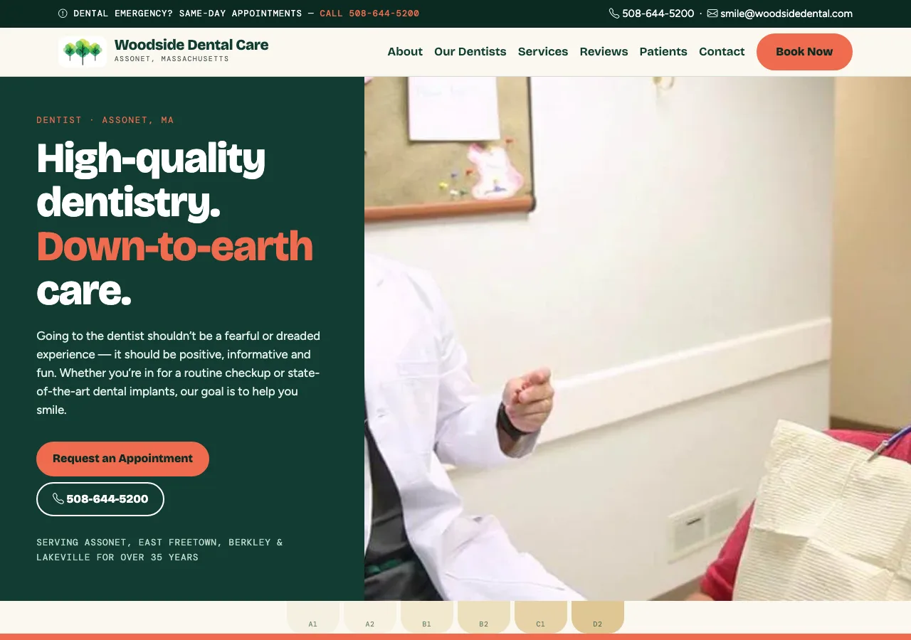 Woodside Dental Care — new site by Wicked Fast Web