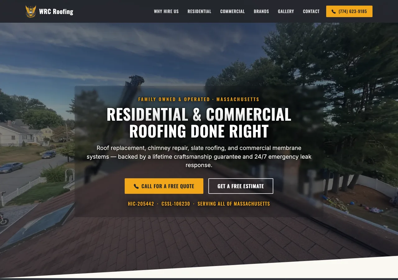 WRC Roofing Contractors — new site