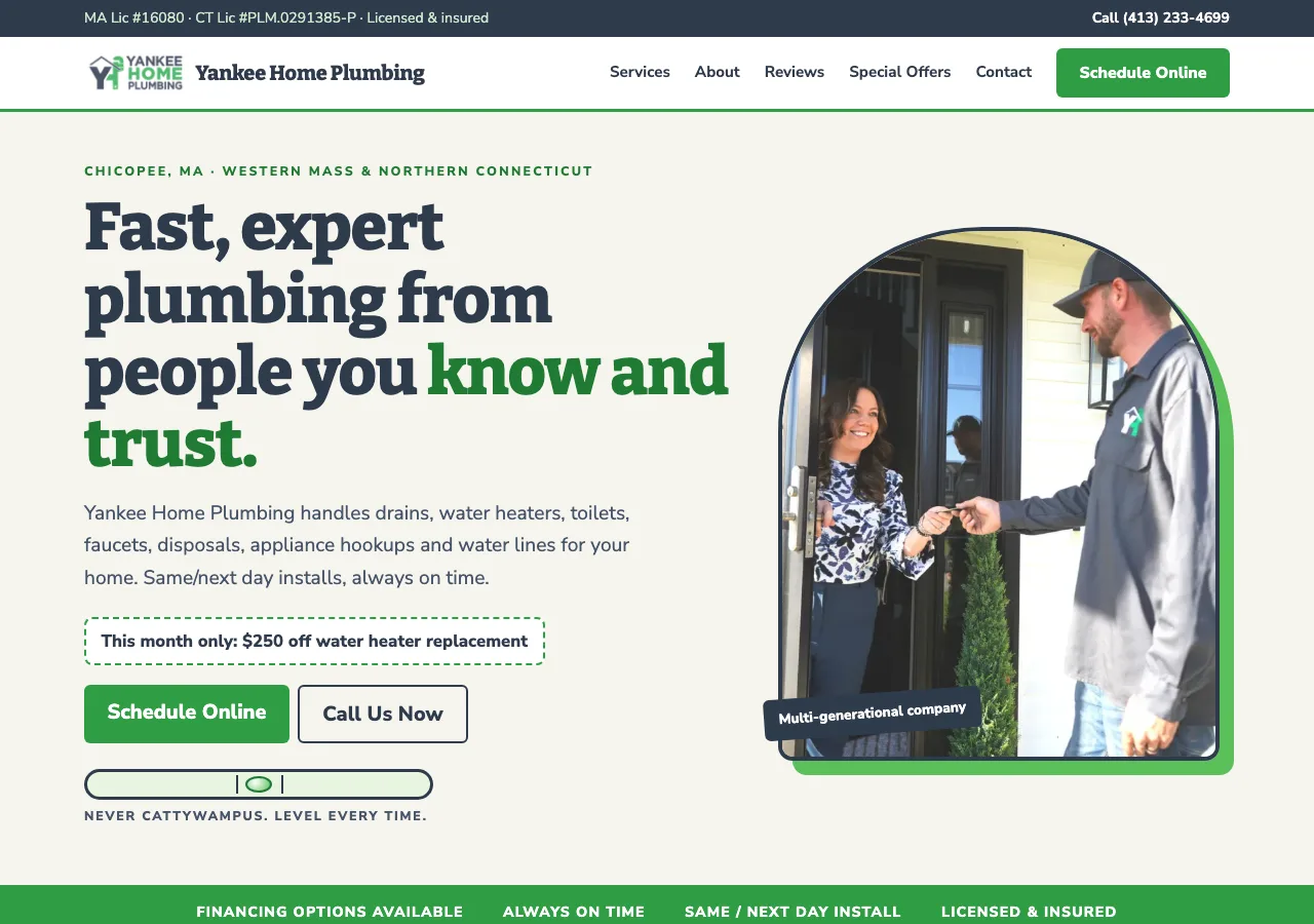 Yankee Home Plumbing &mdash; your new site